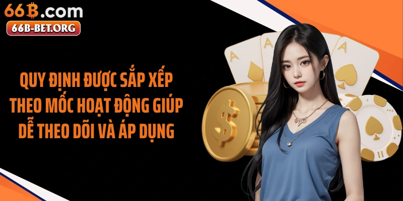 Quy định được sắp xếp theo mốc hoạt động giúp dễ theo dõi và áp dụng